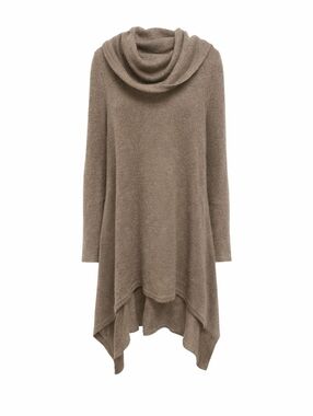 Altar'd State Taupe Cowl Neck Tunic Sweater Asymmetrical Hem Size Small